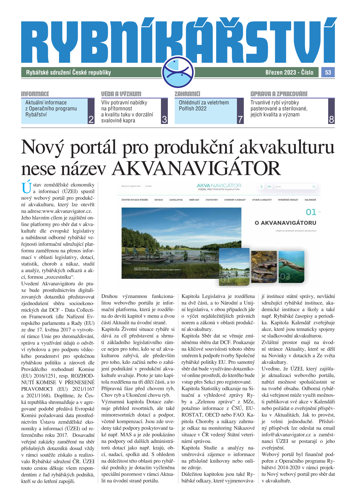 Rybníkářství 53. číslo, březen 2023